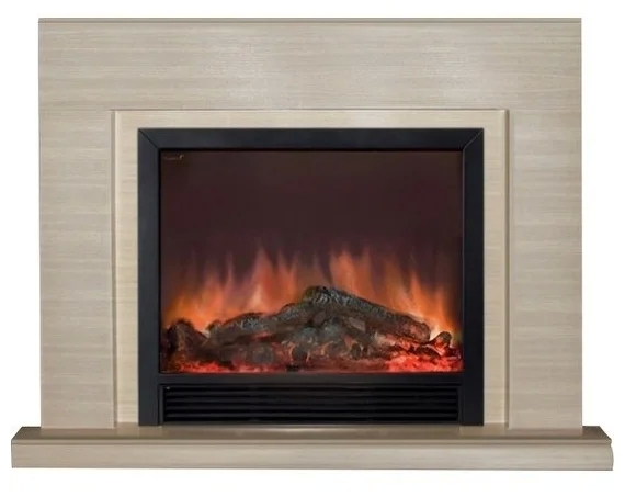 Каминокомплект Glenrich Астория Delux 33 Sharm33 black беленый дуб