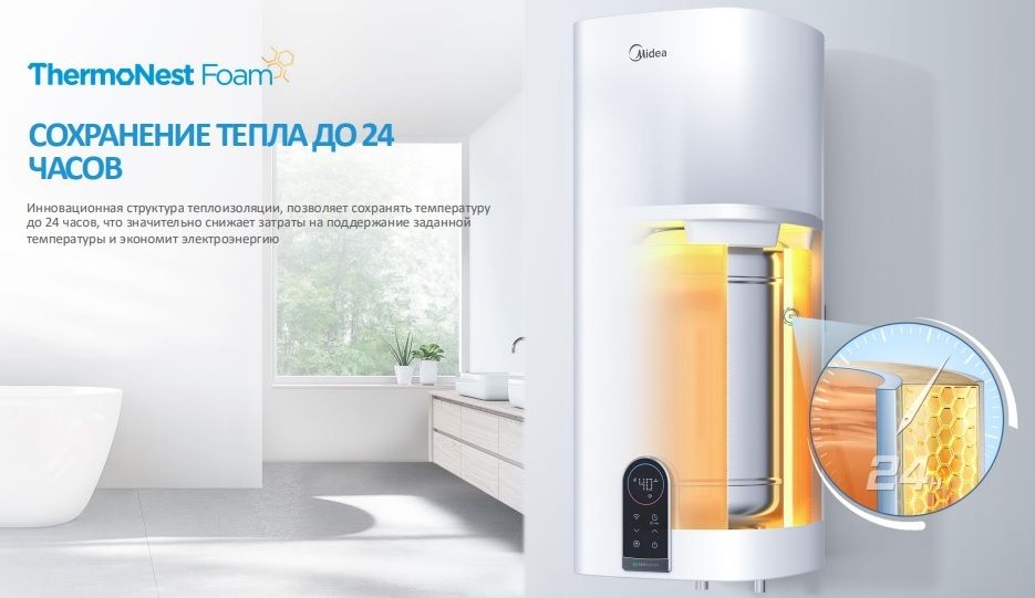 Электрический накопительный водонагреватель Midea MWH50-20SQD-OCEAN