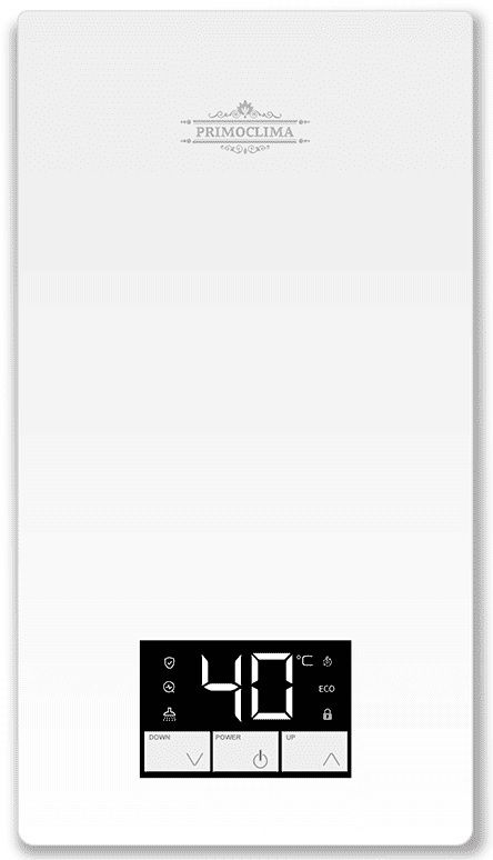 Электрический проточный водонагреватель 6 кВт Primoclima ZENITH 7 кВт, Wi-Fi, белый