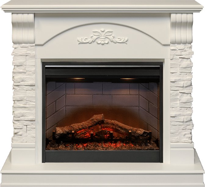 Каминокомплект Dimplex Prague - Белый /Сланец белый с очагом Symphony 26'' DF2608-INT