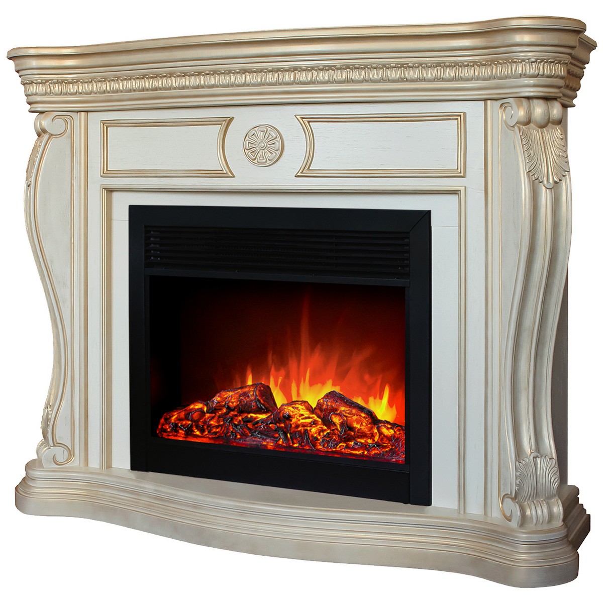 Электрокамин RealFlame  Barcelona 33 WT с очагом Moonblaze Deluxe Black