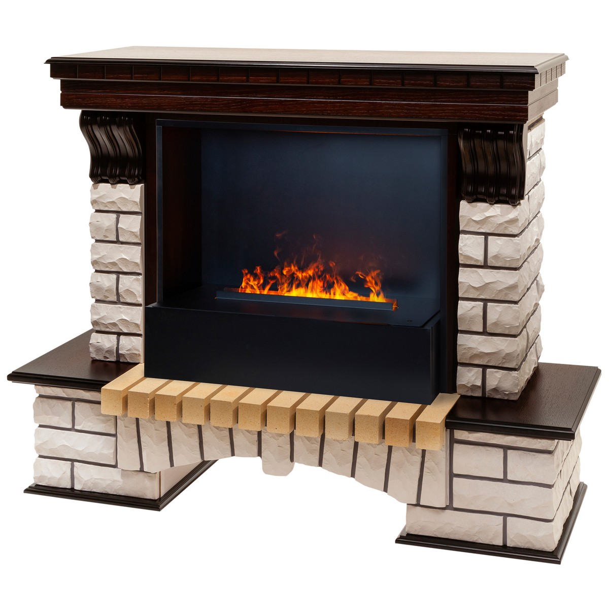 Электрокамин RealFlame  Country 26 AO с очагом 3D Cassette 630 Black Panel