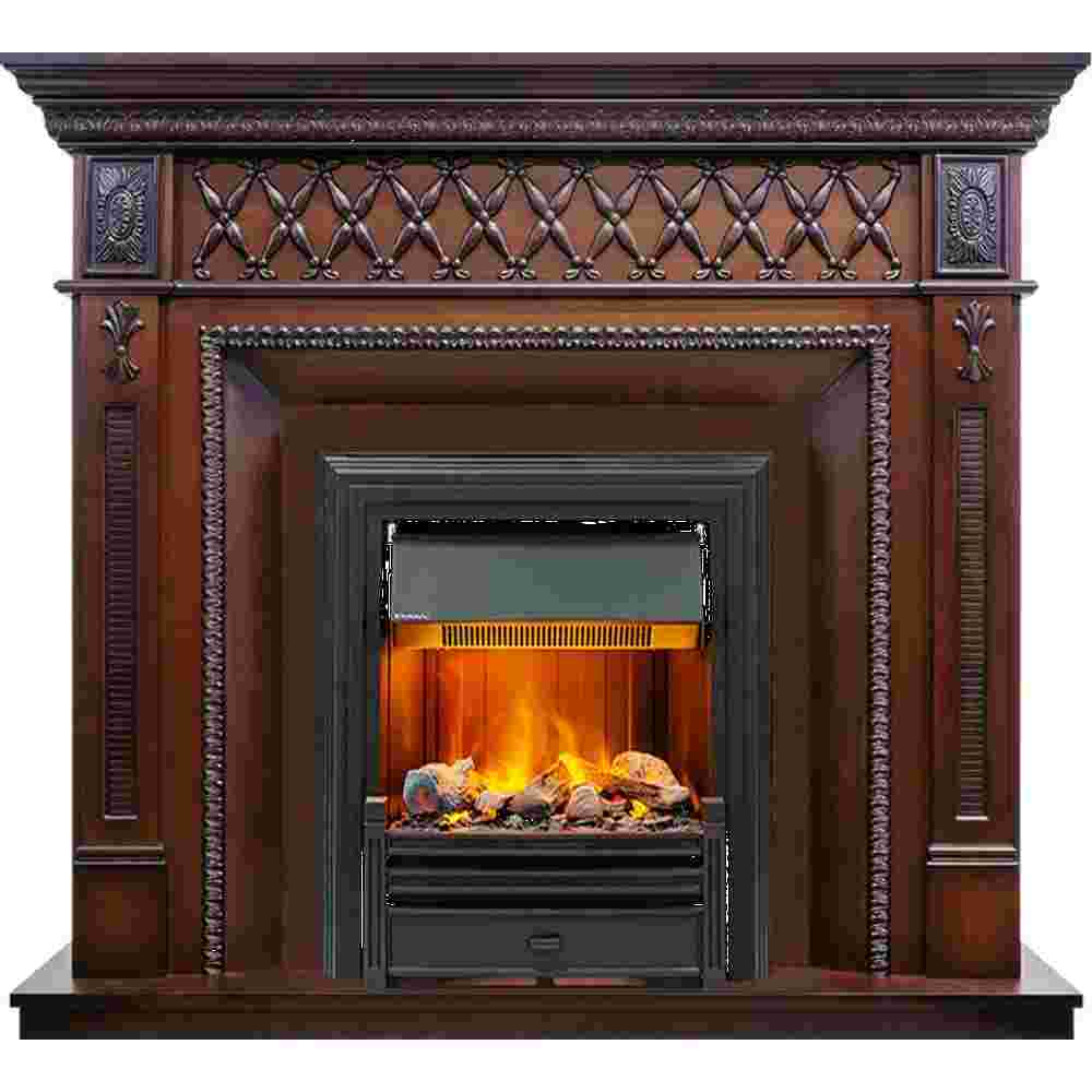 Каминокомплект Dimplex Alexandria - Махагон коричневый антик с очагом Brookline Black