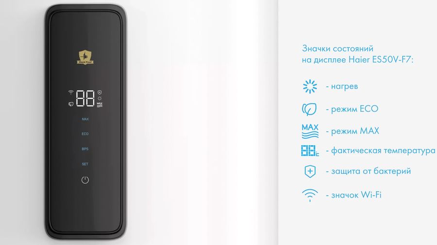 Электрический накопительный водонагреватель Haier ES100V-F7 wi-fi