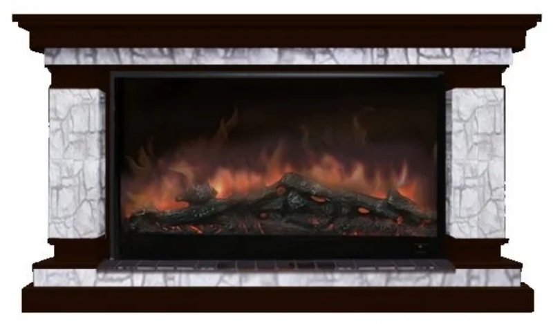 Каминокомплект Glenrich Лорд 14 Premier  S14 камень старый город, шпон дуб