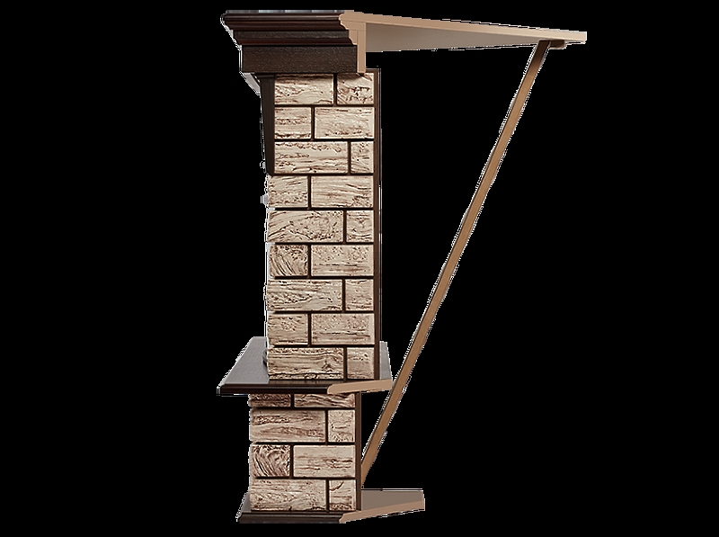 Портал Firelight Forte Wood 30U (угловой) камень коричневый, шпон темный дуб