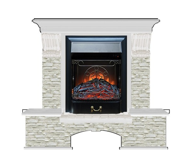 Каминокомплект Glenrich Бостон К Грот однотонный (Magestic)