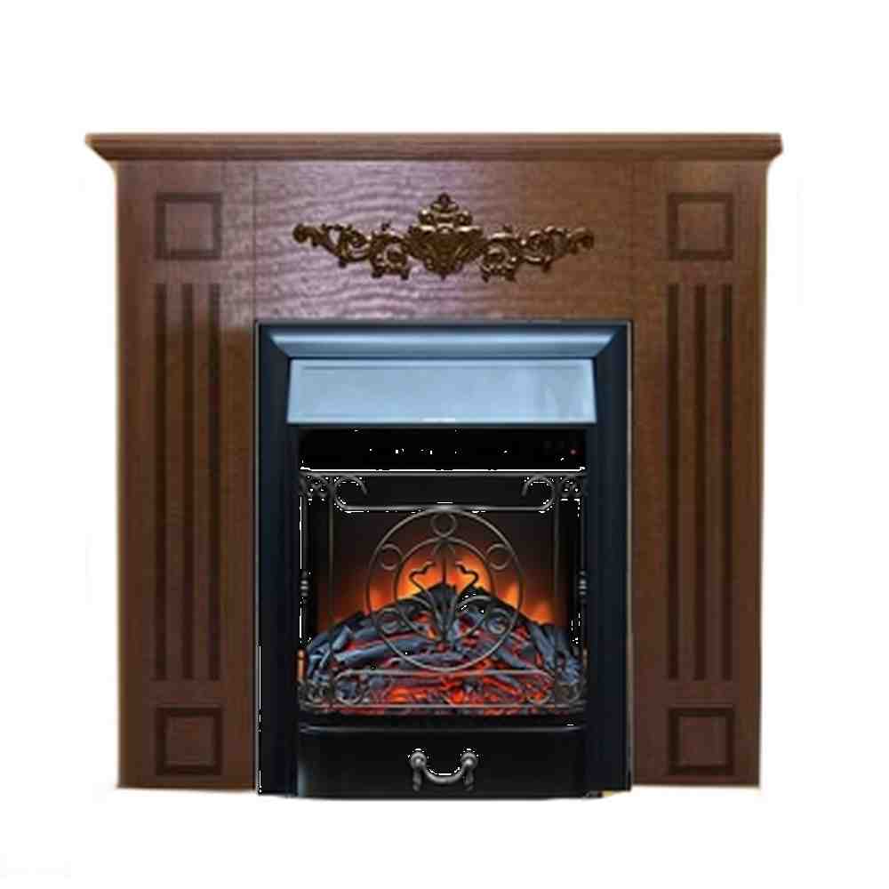 Каминокомплект Glenrich Лотос Majestic black шоколад