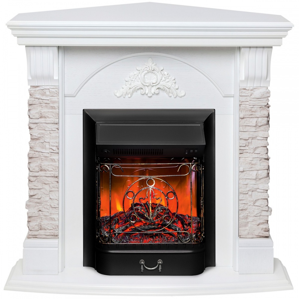 Электрокамин RealFlame  Athena Corner GR с очагом Majestic Lux Black