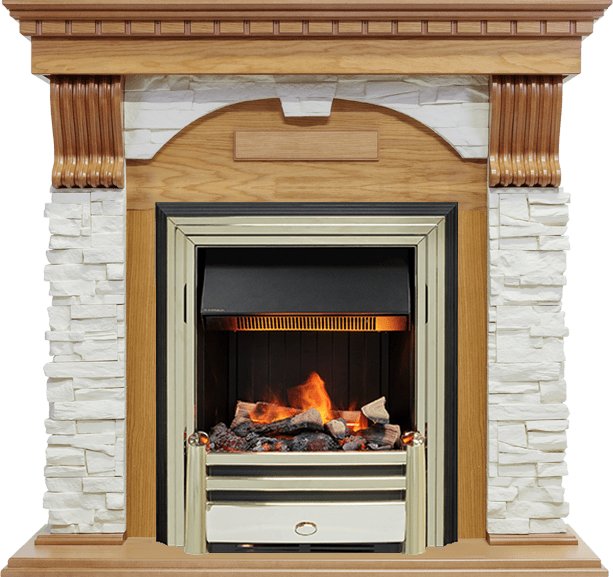 Каминокомплект Dimplex Dublin - Дуб / Сланец белый с очагом Cavendish