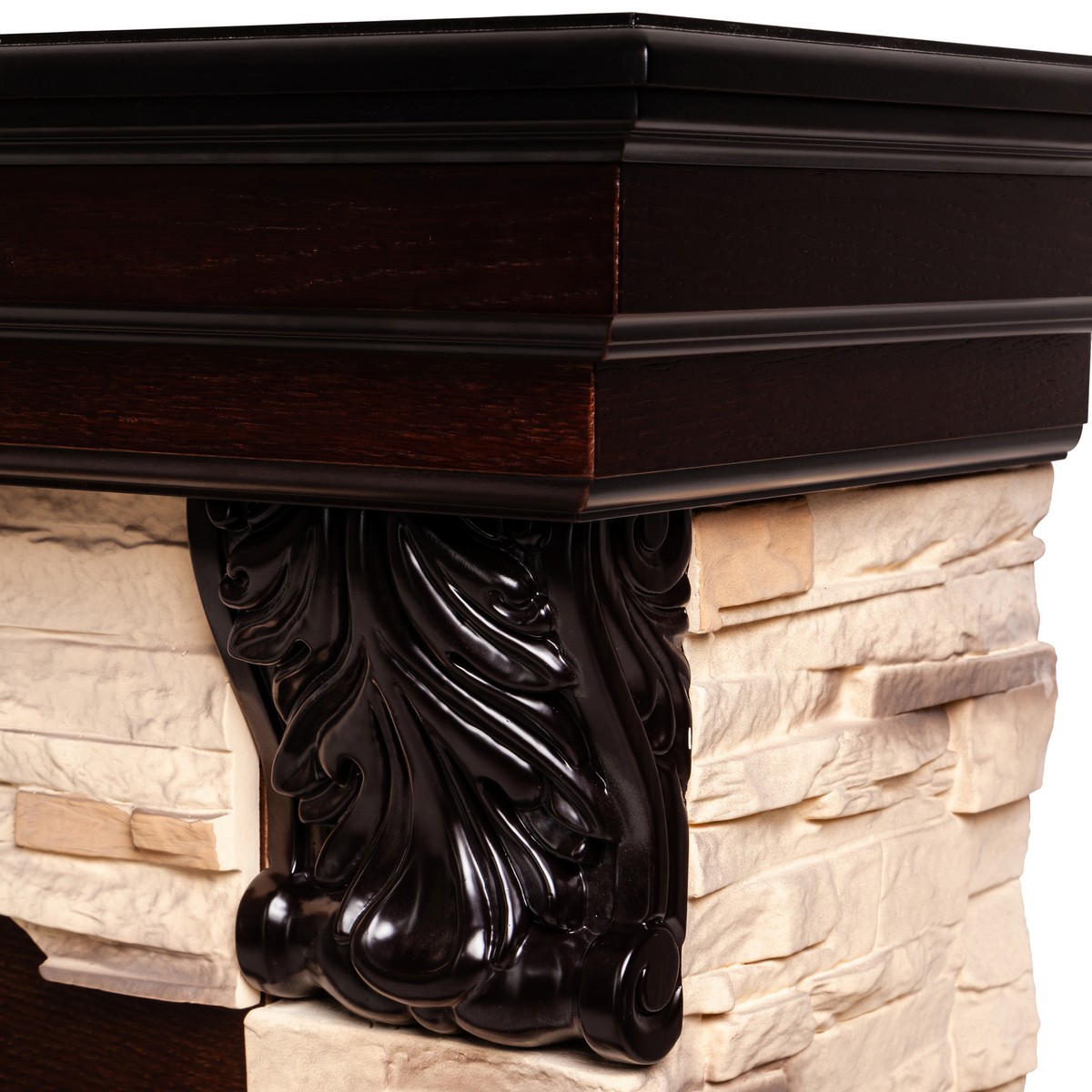 Электрокамин RealFlame  Dublin Corner Rock AO с очагом Fobos Lux Black