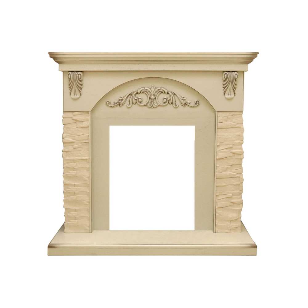 Портал Royal Flame  Bern Сланец крупный бежевый / Алебастр темная патина