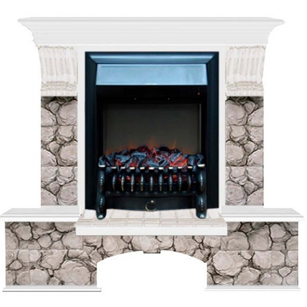 Каминокомплект Glenrich Бостон К Карелия (Fobos) красное дерево