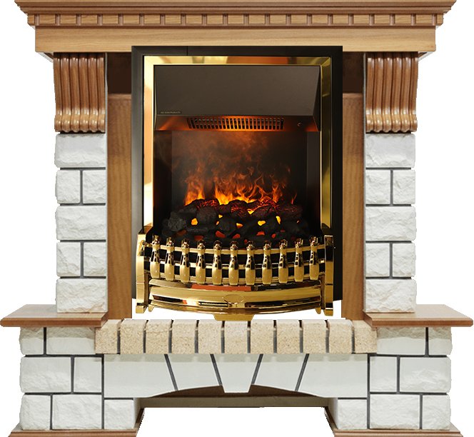 Каминокомплект Dimplex Pierre Luxe - Дуб / Белый (Высота 1050мм) с очагом Atherton