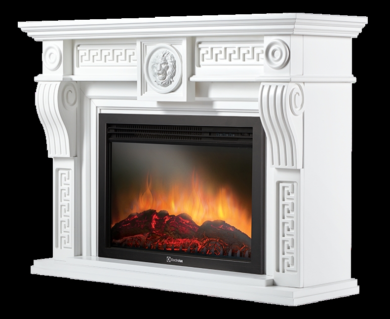 Каминокомплект Electrolux Vittoriano 26/30 с очагом EFP/P-3020LS белёный дуб