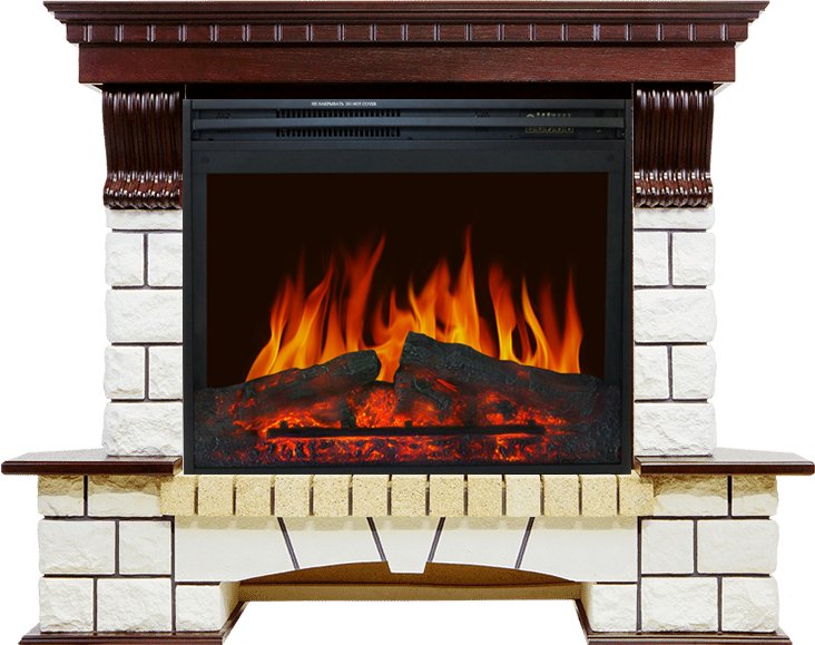 Каминокомплект Royal Flame  Pierre - Темный дуб / Белый (Высота 1045мм) с очагом Jupiter FX New