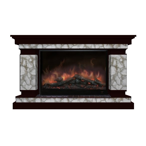 Каминокомплект Glenrich Лорд 10 Premier S10 камень Карелия, шпон венге