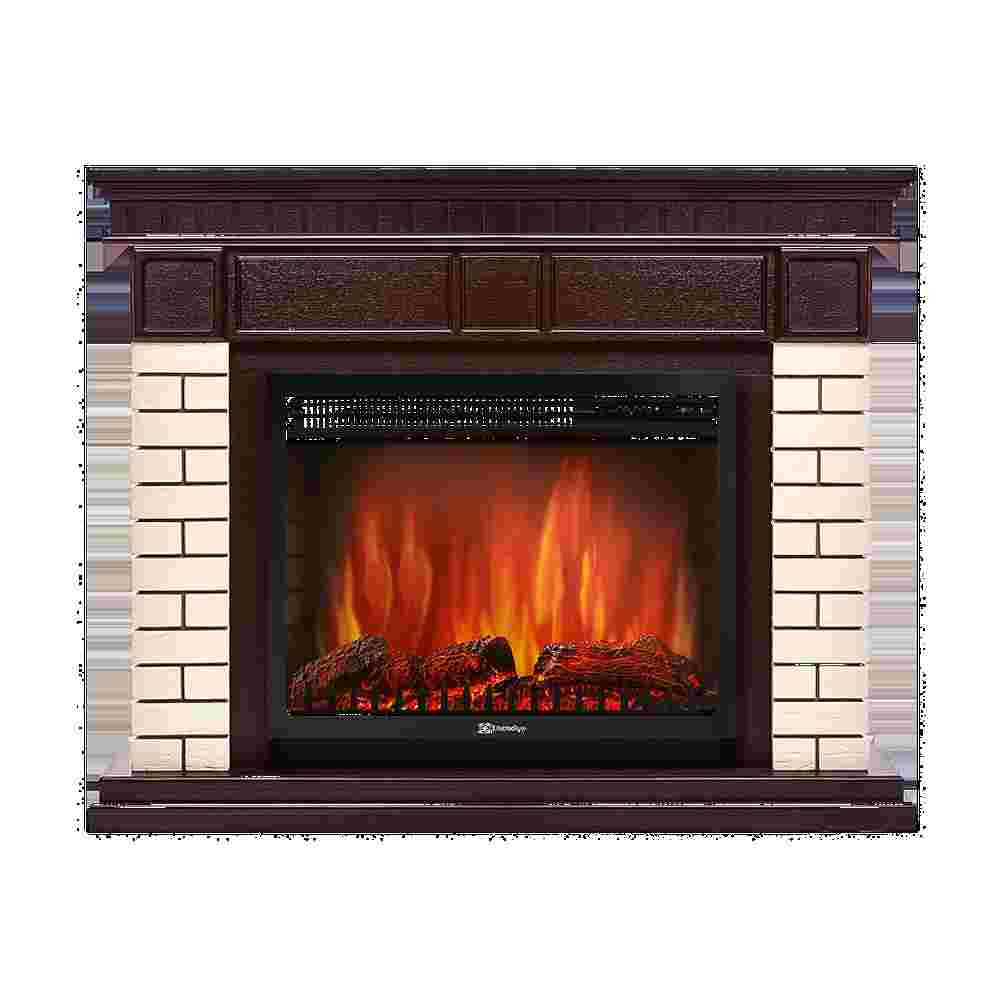 Каминокомплект Electrolux Bricks 30 с очагом EFP/P-3320RLS камень бежевый, шпон темный дуб