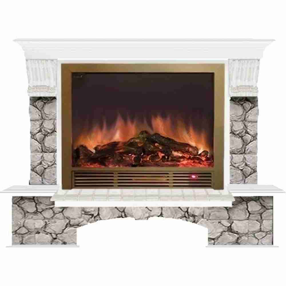 Каминокомплект Glenrich Бостон Sharm 33 brass белый