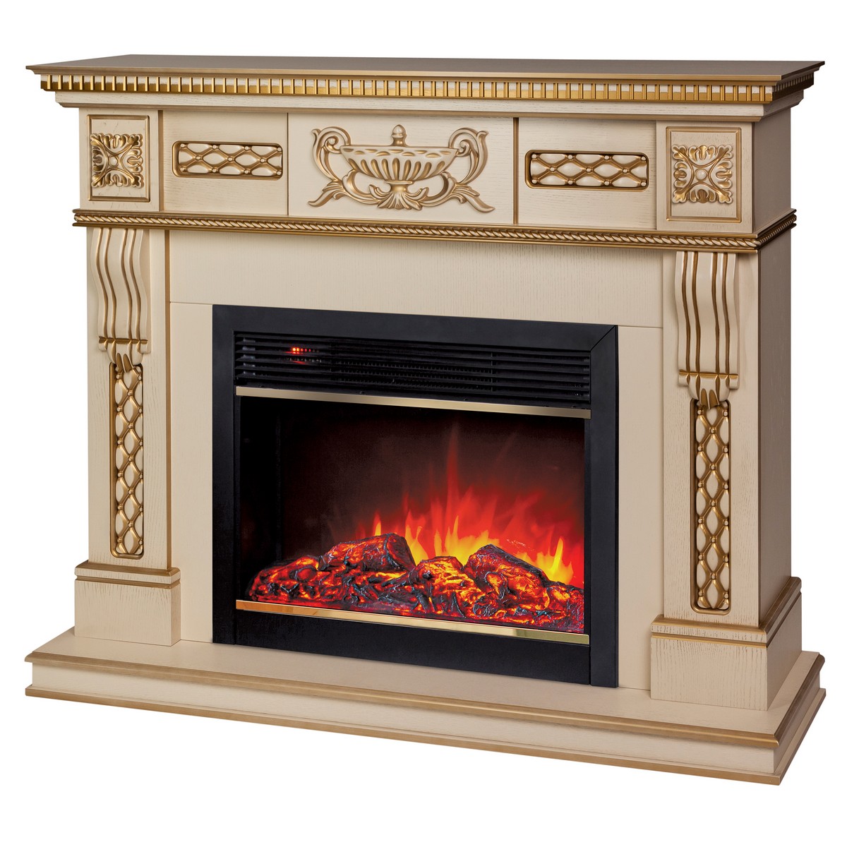 Электрокамин RealFlame  Corsica Lux 25,5/26 WT с очагом Moonblaze Deluxe Brass