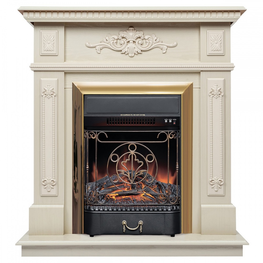 Электрокамин RealFlame  Lilian WT с очагом Majestic Lux Brass