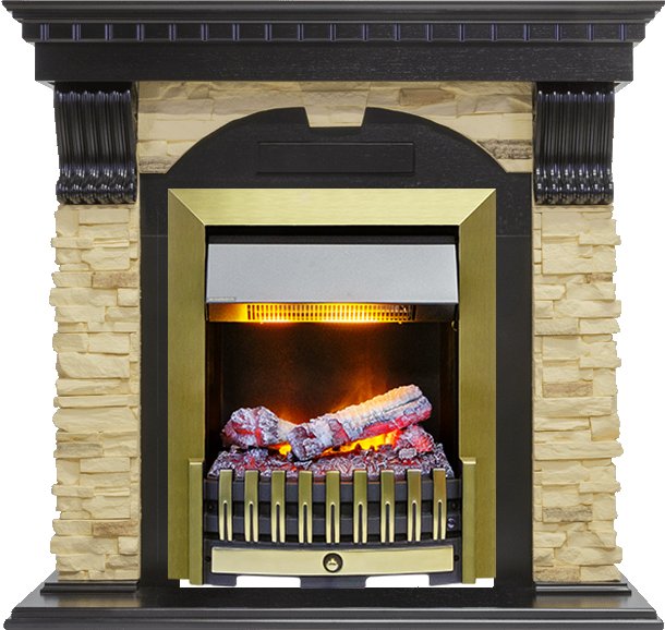 Каминокомплект Dimplex Dublin - Венге / Сланец с очагом Danville Antique Brass FB2