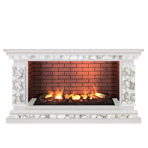 Каминокомплект Glenrich Лорд Salsa 3D беленый дуб