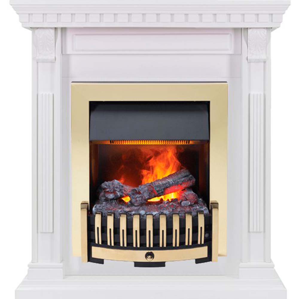 Каминокомплект Dimplex Orlean - Белый дуб с очагом Danville Brass FB2