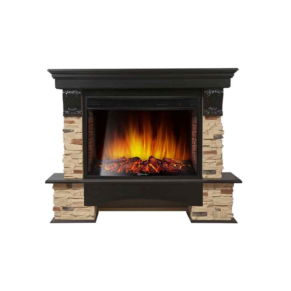 Каминокомплект Electrolux Pietra 30S с очагом EFP/P-3320RLS камень сланец натуральный, шпон темный дуб