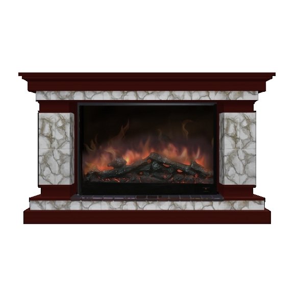Каминокомплект Glenrich Лорд 10 Premier S10 камень Карелия, шпон красное дерево