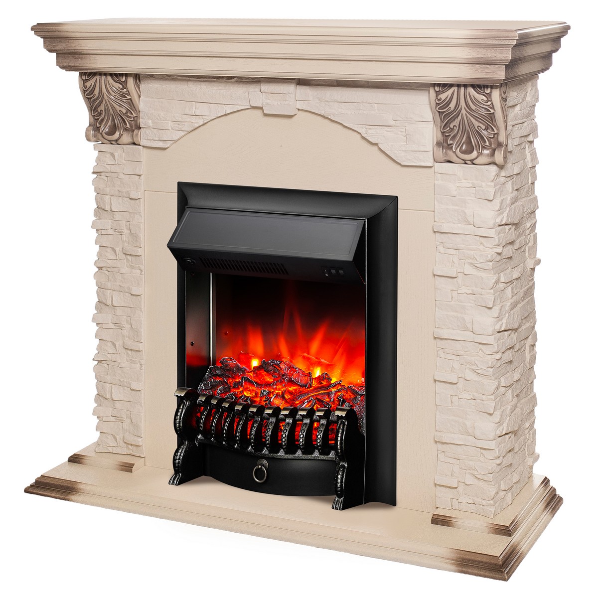 Электрокамин RealFlame  Dublin Lux WT с очагом Fobos Lux Black