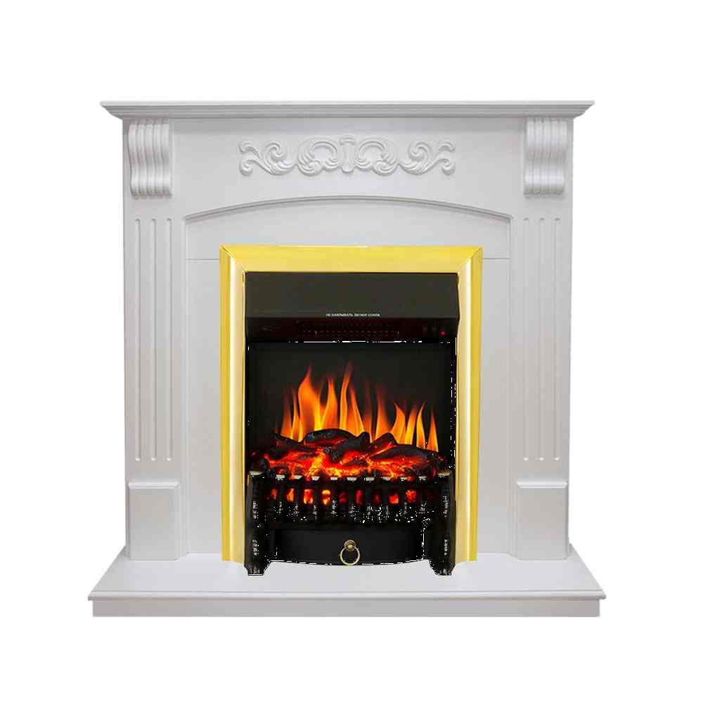 Каминокомплект Royal Flame  Sorrento - Белый дуб с очагом Fobos FX Brass