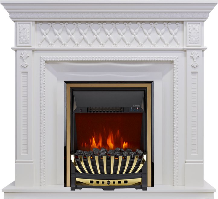 Каминокомплект Royal Flame  Alexandria - Белый дуб с очагом Aspen Gold