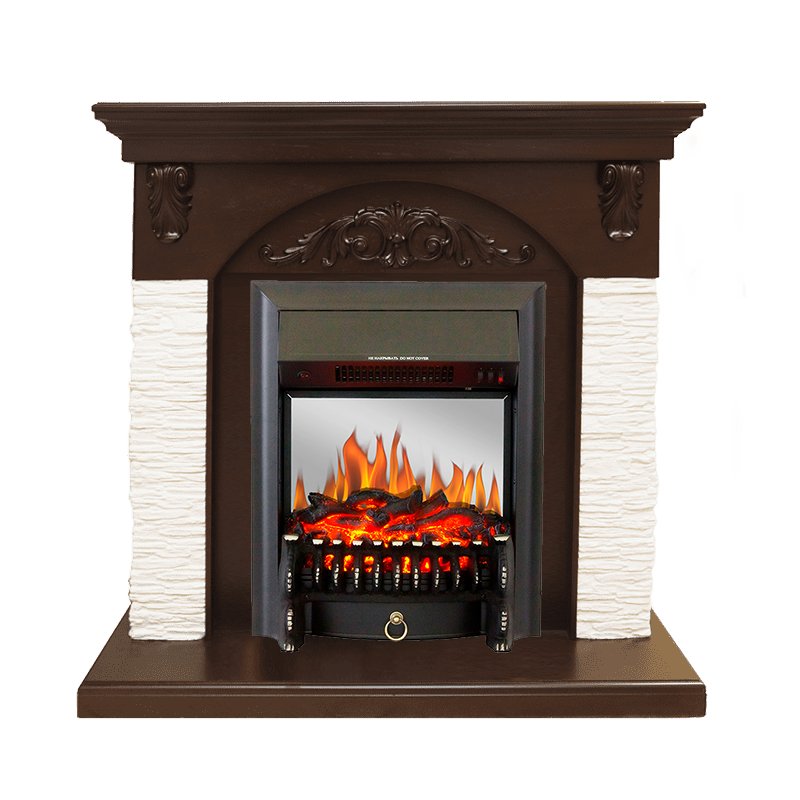 Каминокомплект Royal Flame  Bern Сланец мелкий белый / Темный дуб с очагом Fobos FX M Black