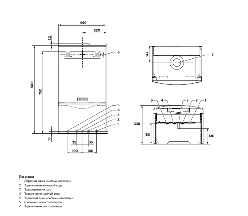 Настенный газовый котел Vaillant VU 202/5-5 turboTEC plus