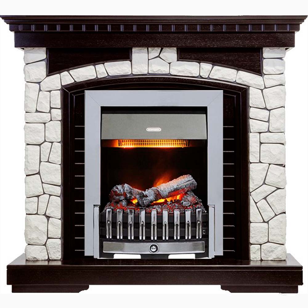 Каминокомплект Dimplex Glasgow - Венге / Белый с очагом Danville Chrome FB2