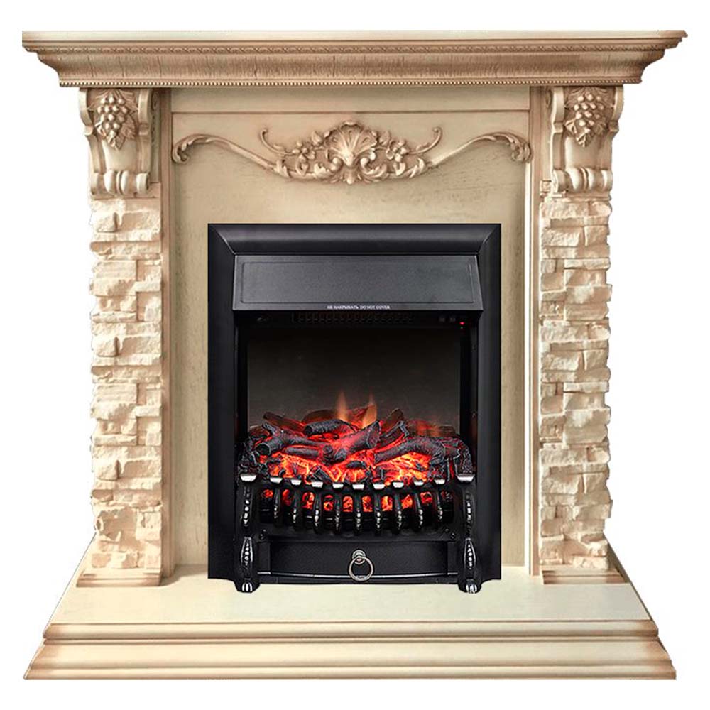 Каминокомплект Royal Flame  Adriana - Cлоновая кость с очагом Fobos FX Black