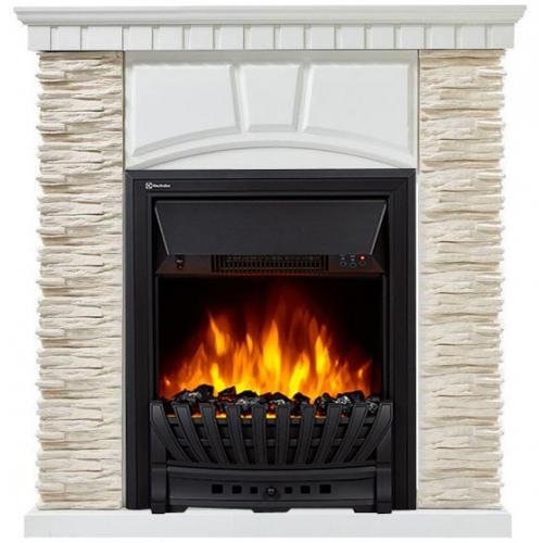 Каминокомплект Electrolux Porto Classic с очагом Classic EFP/P-1020LS камень белый, шпон беленый дуб