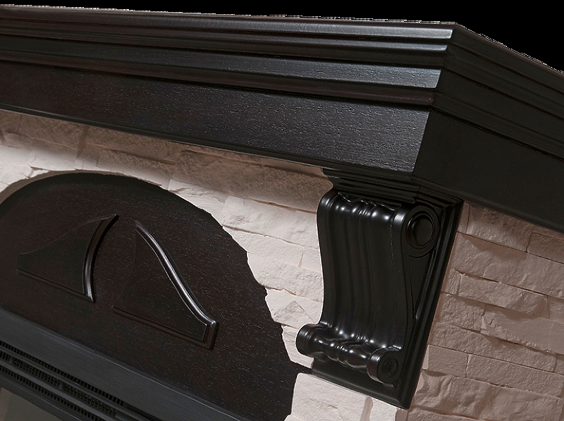 Портал Firelight Torre 30S камень белый, шпон венге