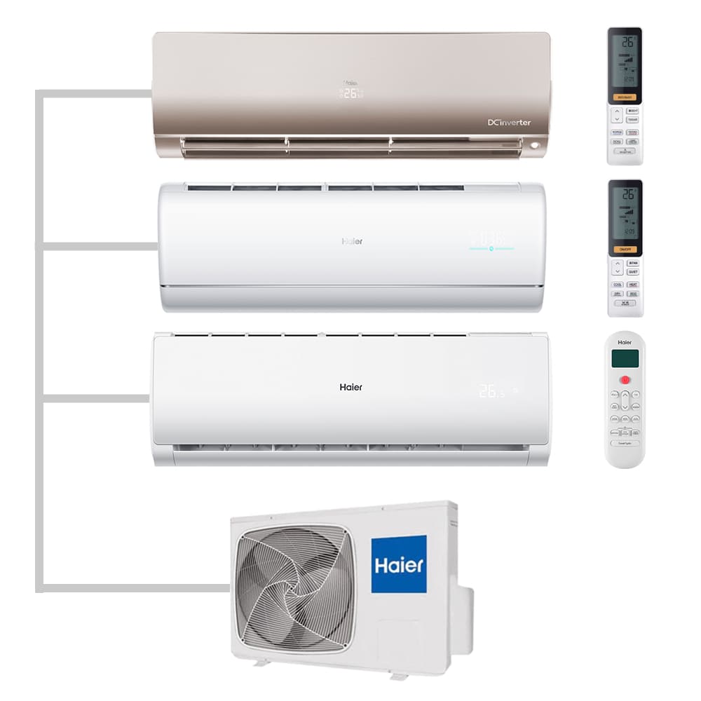 Мульти сплит-система настенная Haier AS35S2SJ2FA-W / AS35S2SF2FA-G / AS12TS6HRA-M / 3U70S2SR5FA Inverter