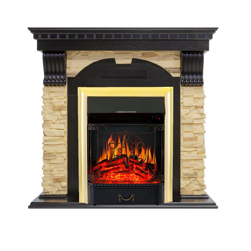 Каминокомплект Royal Flame  Dublin - Венге / Сланец с очагом Majestic FX Brass