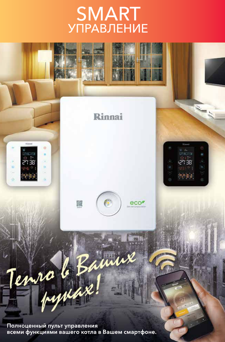 Настенный газовый котел Rinnai BR-RE30+WIFI