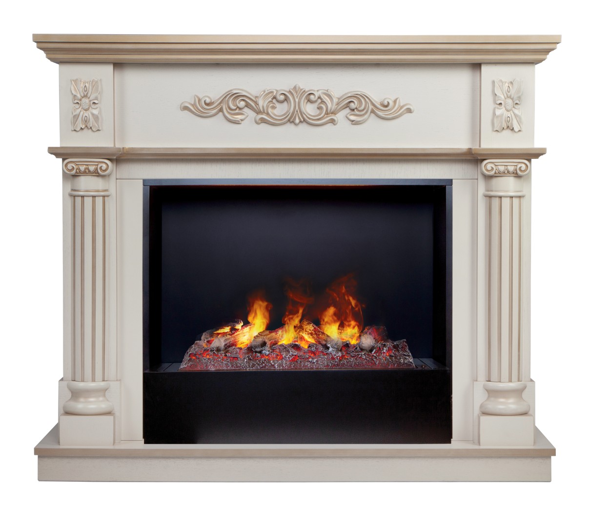 Электрокамин RealFlame  Silvia 26 WT 3D Cassette 630 + Black вставка