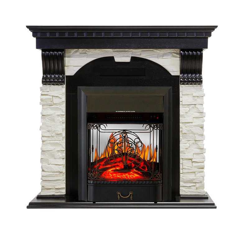 Каминокомплект Royal Flame  Dublin - Венге / Сланец белый с очагом Majestic FX M Black