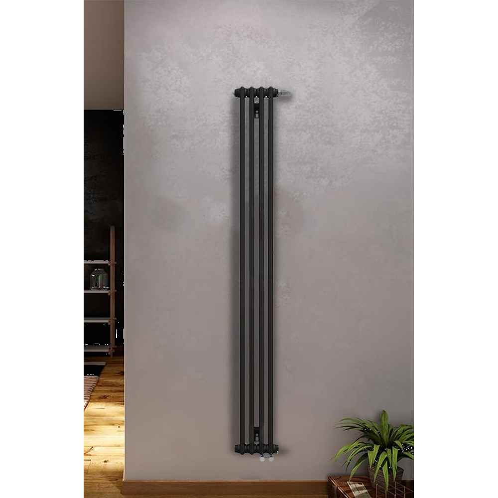 Стальной трубчатый радиатор Zehnder 2180 Charleston 4 секции (черный матовый)