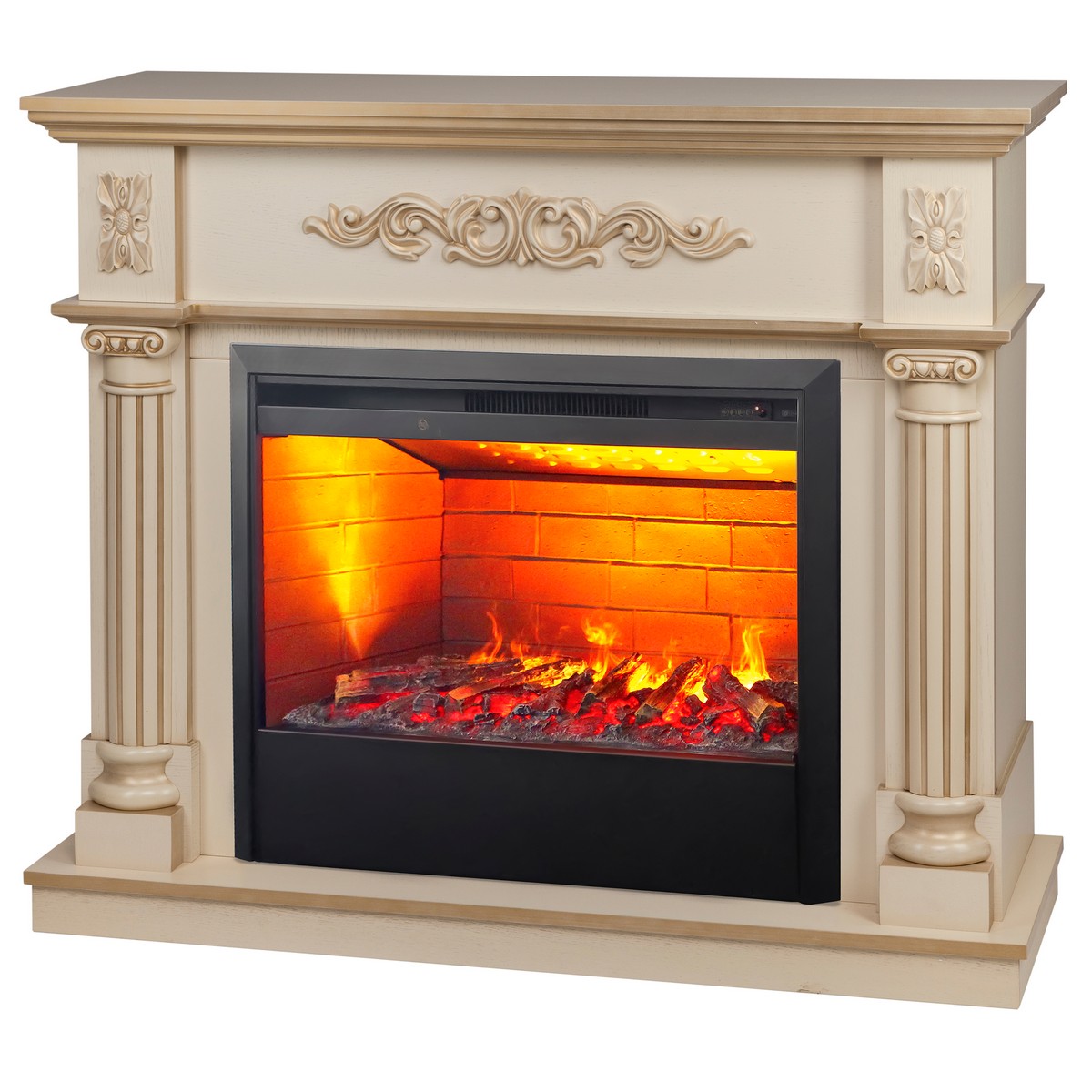 Электрокамин RealFlame Silvia 26 WT-619G с очагом 3D Helios 26