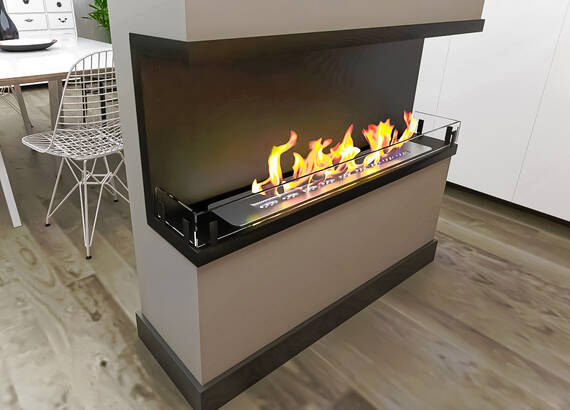 Встраиваемый биокамин Zefire Contour торцевой 1100 (Estetic Flame)