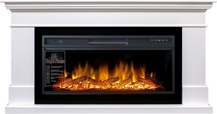 Каминокомплект Royal Flame  California - Белый (Высота 850 мм) с очагом Vision 42 LOG LED