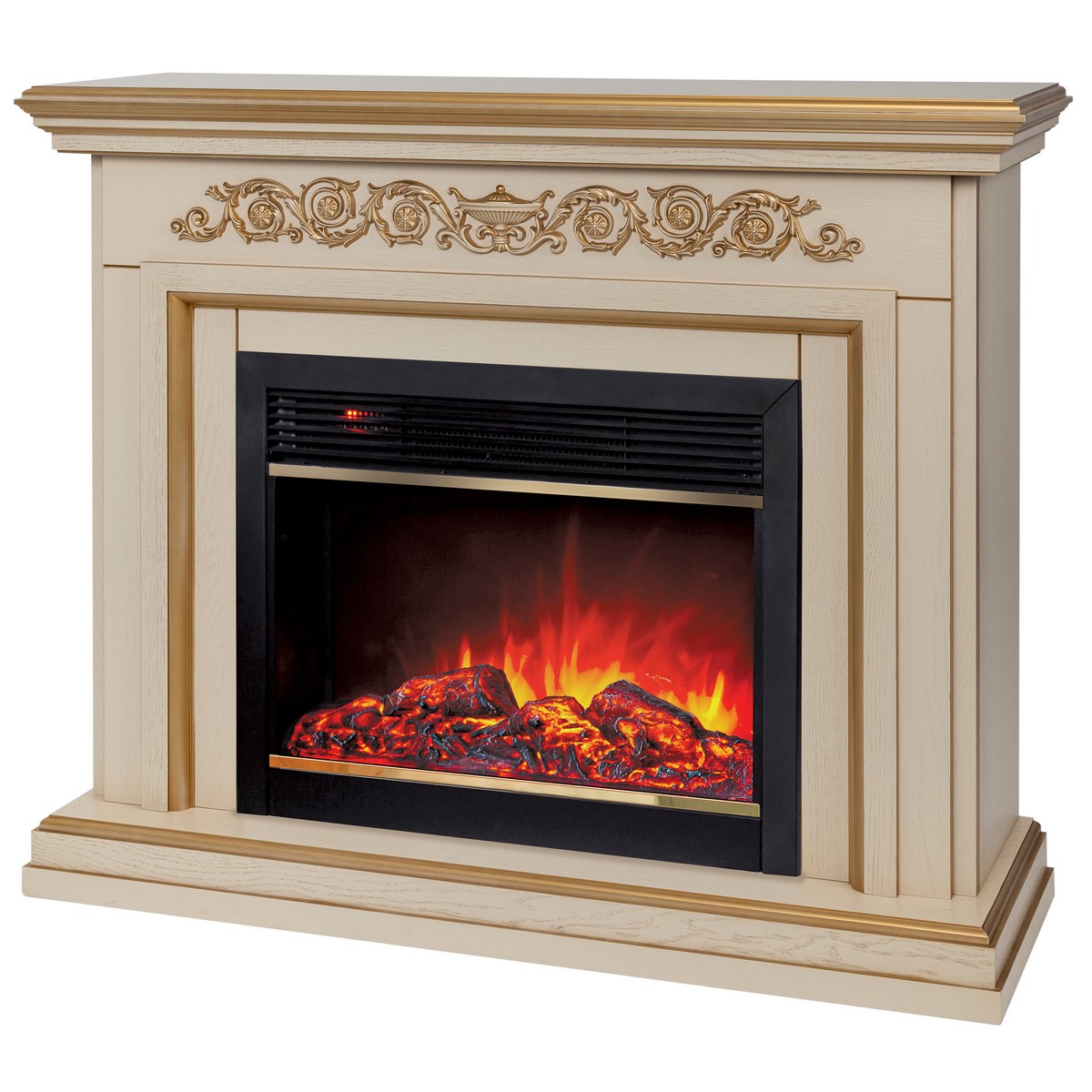 Электрокамин RealFlame  Leticia 26 WT-619G с очагом Moonblaze Deluxe Brass