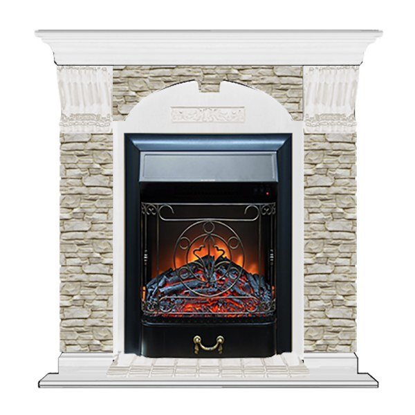 Каминокомплект Glenrich Арочный Грот однотонный (Magestic)